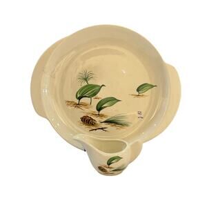 WS George pine cone handled platter and gravy boat S0811 2 pc set